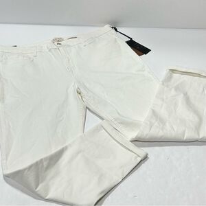 Jen 7 7 For All Mankind Straight Crop & Roll White Jeans Size 18 NWT